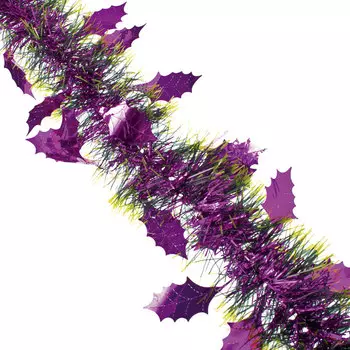 СНОУ БУМ Мишура 8х200см, ПВХ, в форме елочек, 2 цвета (зеленый, малиновый)