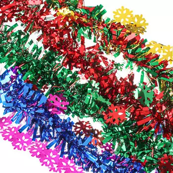 СНОУ БУМ Мишура, с резными звездами, с белыми кончиками, 9x200см, ПВХ, 4 цвета