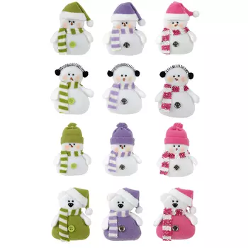 СНОУ БУМ Мягкий сувенир 8,5см, полиэстер, "Зимний", ассортимент дизайнов