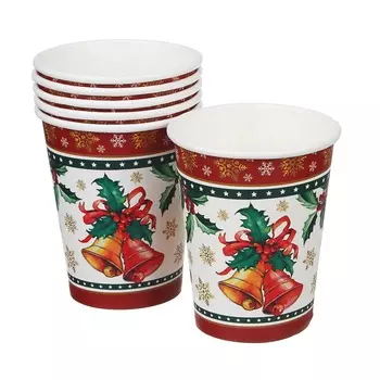 СНОУ БУМ Набор бумажных стаканов 6шт, 200мл, 2022, дизайн 2