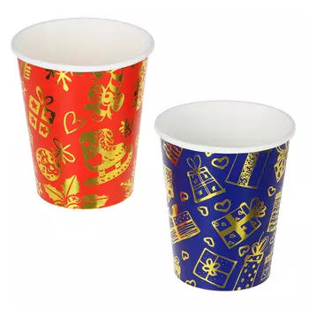 СНОУ БУМ Набор бумажных стаканов 6шт, 200мл, арт 1