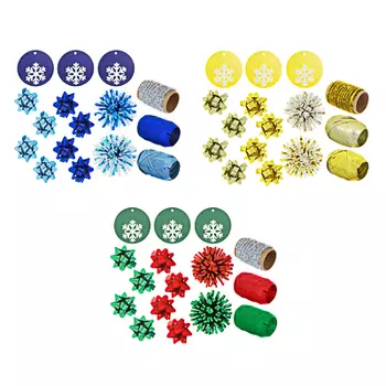 СНОУ БУМ Набор для упаковки подарка, банты, ленты, каркасная лента