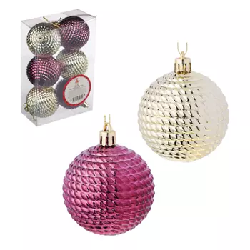 СНОУ БУМ Набор рельефных шаров 6шт, 6см, пластик, 5 дизайнов