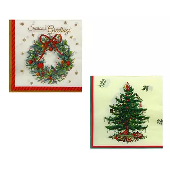 СНОУ БУМ Набор салфеток бумажных 12 шт, 33x33 см, 2 дизайна