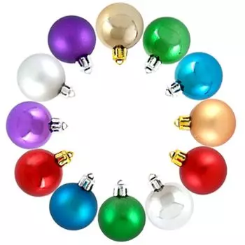 СНОУ БУМ Набор шаров 12шт, 4см, пластик, в пакете, 6 цветов, N2/4012 АВ 03/06/01/05/04/02