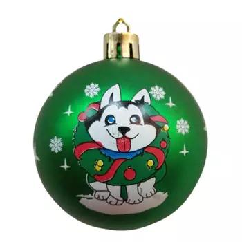 СНОУ БУМ Набор шаров 2шт, 6см, пластик, "Собачка", ассортимент дизайнов