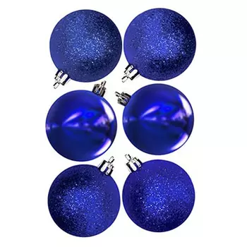 СНОУ БУМ Набор шаров 6шт, 6см, пластик, синий
