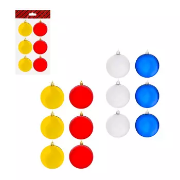 СНОУ БУМ Набор шаров 6шт, 6см, пластик, стандартный 2 вида