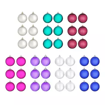 СНОУ БУМ Набор шаров 6шт, 6см, пластик, в пакете, ассортимент цветов, глянец, арт.21