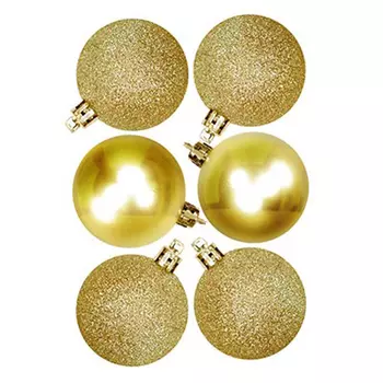 СНОУ БУМ Набор шаров 6шт, 6см, пластик, золото