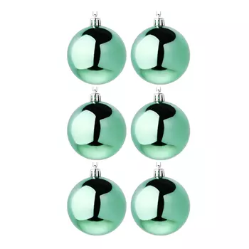 СНОУ БУМ Набор шаров 6шт, 7см, пластик, мятный