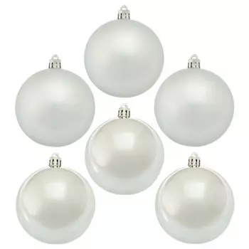 СНОУ БУМ Набор шаров 6шт, 8см, пластик, в тубе, серебро, SY16-22