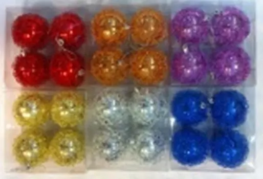 СНОУ БУМ Набор шаров "Пружинка" 4шт 7 см, цвета в ассортименте