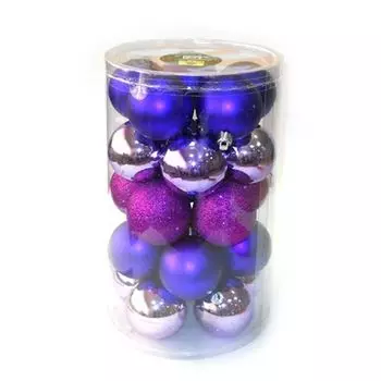 Сноу Бум Набор шаров в тубе 6см, 25шт, рифленый, пурпурн в асс-те, XN2/6025ABY