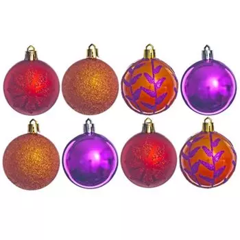 СНОУ БУМ Набор шаров в тубе 6см 8шт, пластик, 3 цвета, N3A/6008A.BS2125.Y.TS2126