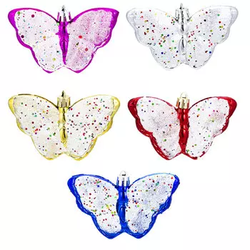 СНОУ БУМ Набор украшений 2шт, 10см, пластик, в виде бабочки