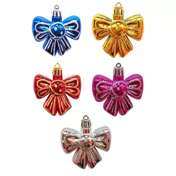 СНОУ БУМ Набор украшений 3шт, 6см, пластик, "Бантики"