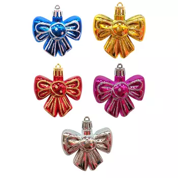 СНОУ БУМ Набор украшений 3шт, 6см, пластик, "Бантики"