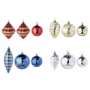 СНОУ БУМ Набор украшений 3шт, пластик, 4 цвета (красный, синий, золото)