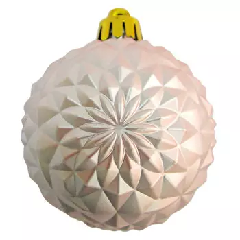 СНОУ БУМ Набор украшений 6шт, 6см, пластик, "Шары с гранями", шампань, AR3/07L6006B/05