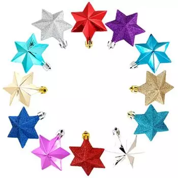 Сноу Бум Набор украшений пластик Звезды, 5см, 6шт, цвета в ассорт-те (mix в коробке), HN3/L23906AY
