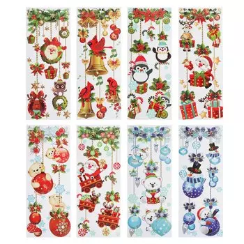 СНОУ БУМ Наклейка ПВХ 15х42см, глиттер, 8 дизайнов