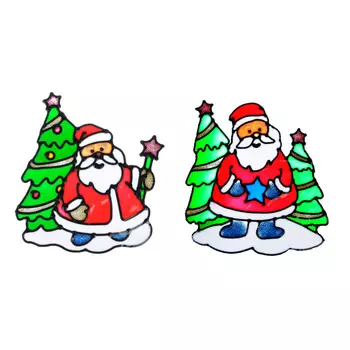 СНОУ БУМ Наклейка ПВХ, 23х31см, с изображением Деда Мороза, 2 дизайна