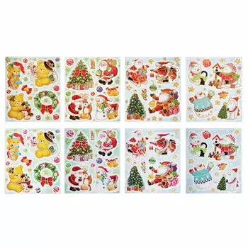 СНОУ БУМ Наклейка ПВХ 30х42см, глиттер, 8 дизайнов