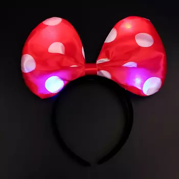 СНОУ БУМ Ободок карнавальный LED, пластик, полиэстер, 3хLR44, 21х23,5 см, 4 цвета