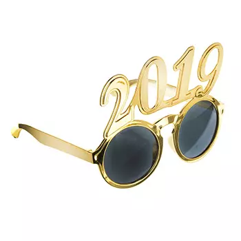 СНОУ БУМ Очки карнавальные, пластиковые, 11х14,5 см, 2019 золотые