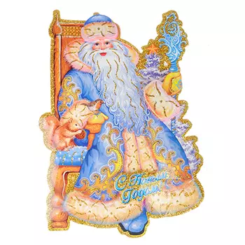 СНОУ БУМ Панно бумажное с Дедом Морозом, 16х23 см