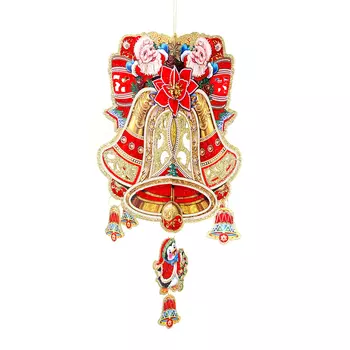 СНОУ БУМ Панно бумажное с колокольчиком, 30х27 см