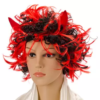 СНОУ БУМ Парик маскарадный с рожками, пластик, 120гр, арт.2202