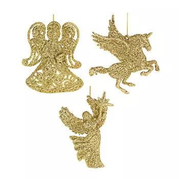 СНОУ БУМ Подвеска 14см, пластик, золото, 3 дизайна