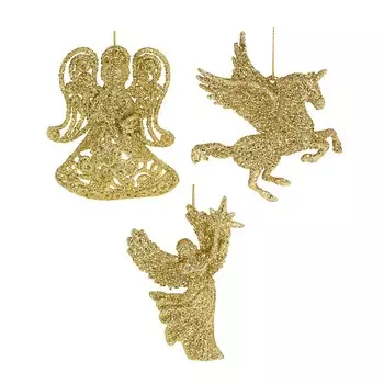 СНОУ БУМ Подвеска 14см, пластик, золото, 3 дизайна