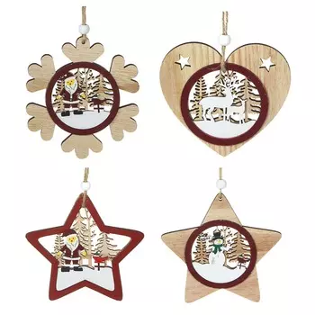 СНОУ БУМ Подвеска "Новогодняя", 12 см, дерево, 4 вида