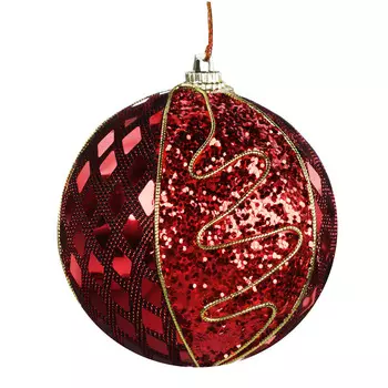 СНОУ БУМ Подвеска шар 8 см, бордо, пенопласт, пластик