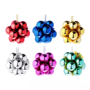 СНОУ БУМ Подвеска "Шарики", 10см, пластик, 6 цветов