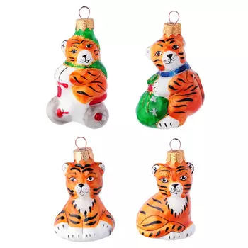 СНОУ БУМ Подвеска "Тигренок", 80 мм, стекло, 4 дизайна