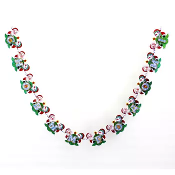 СНОУ БУМ Растяжка бумажная с Дедом Морозом и Снеговиком, 230 см