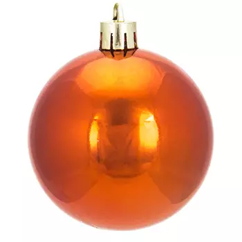 СНОУ БУМ Шар 10см, пластик, 1шт, в пакете, оранжевый