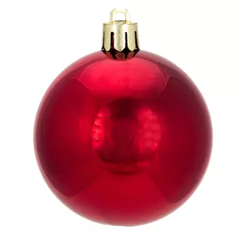 СНОУ БУМ Шар 15см, пластик, 1шт, в пакете, красный