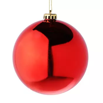 СНОУ БУМ Шар глянцевый, 14см, пластик, красный