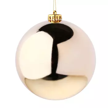 СНОУ БУМ Шар глянцевый, 14см, пластик, шампань