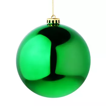 СНОУ БУМ Шар глянцевый, 14см, пластик, зеленый