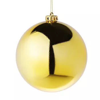 СНОУ БУМ Шар глянцевый, 14см, пластик, золото