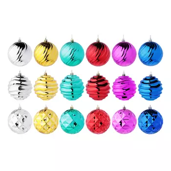 СНОУ БУМ Шар с декором 10см, пластик, 1 шт, ассортимент дизайнов, пакет