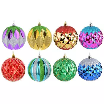 СНОУ БУМ Шар с декором, 10см, пластик, 1 шт, в пакете, 4 дизайна