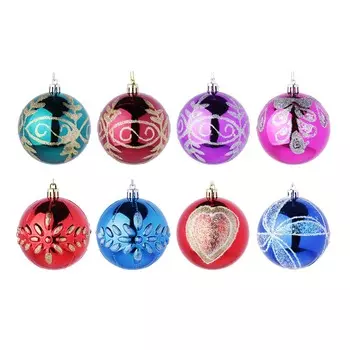 СНОУ БУМ Шар с декором 8см, пластик, 1 шт, ассортимент дизайнов