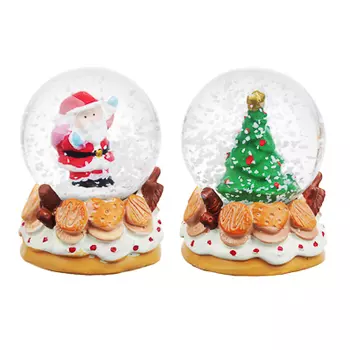 СНОУ БУМ Снежный шар 6,3 см, полистоун, "Новогодний", 2 дизайна, арт 7